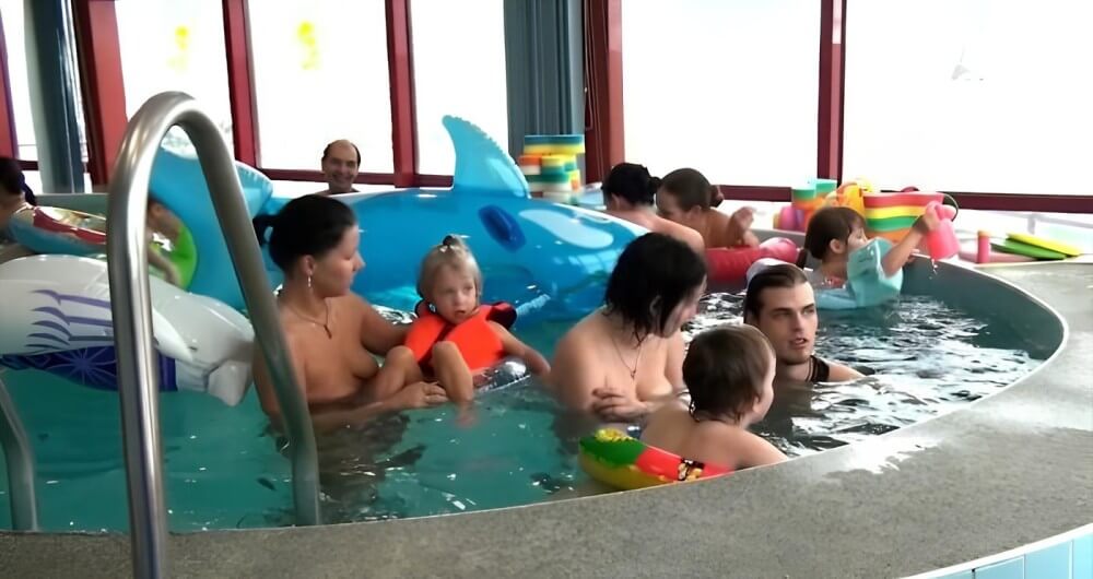 Indoor Swim Exercise - Respect for differences is valued in the nudist movement