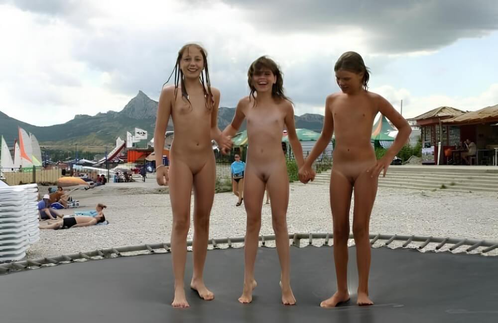 Trampoline pics - True nudism began here