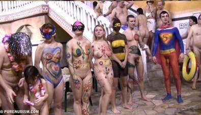 Body paint award lines Full HD - Love for oneself and the environment are important values in naturism and nudism