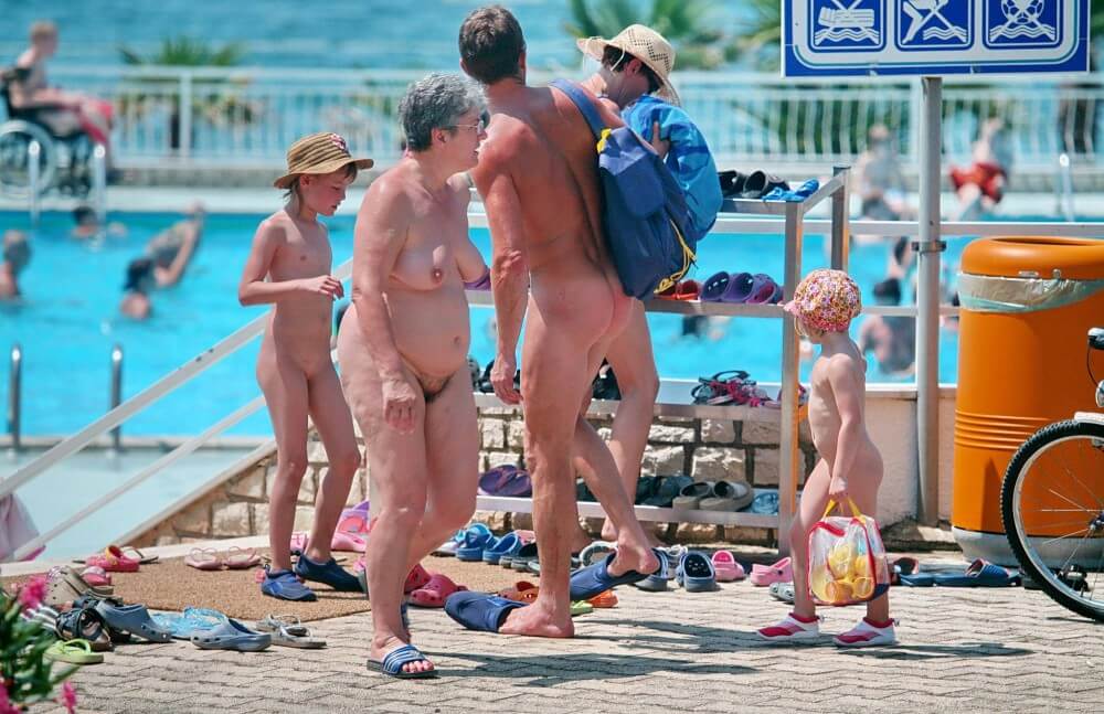 Family Poolside Grouping pics - Many consider a free body and nudism to be central to their lives