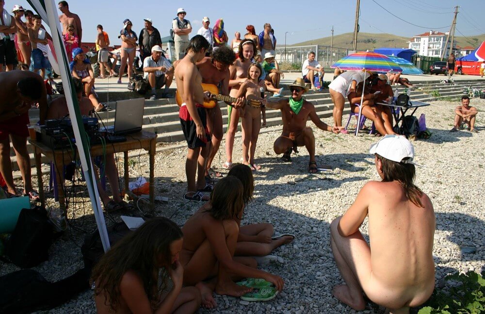 Nude Party By The Steps pics - Rejecting Swimsuits