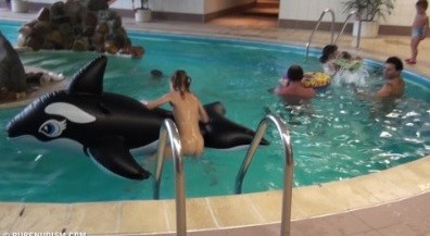 Naturism - Indoor dolphin ride Full HD upd - Nudism is permitted throughout the entire territory