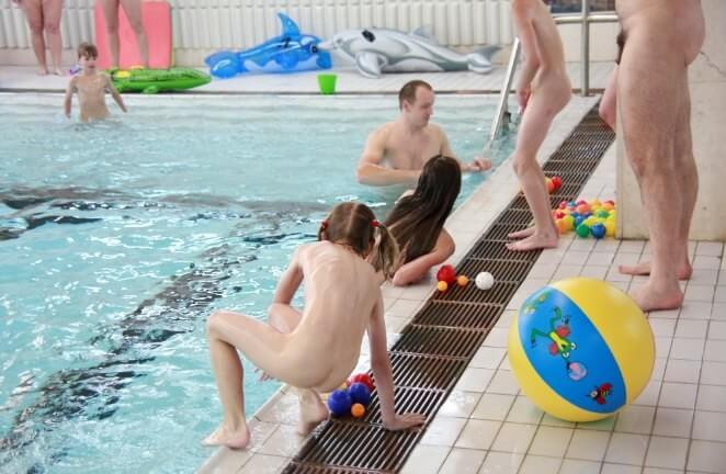Nude family in the pool photos - The culture of the free body